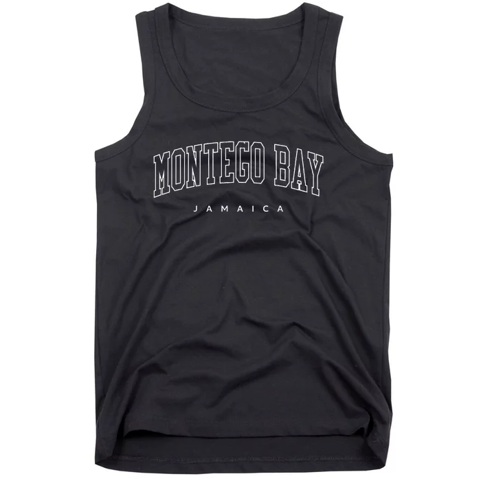 Montego Bay Jamaica Trendy Varsity Athletic Style Tank Top