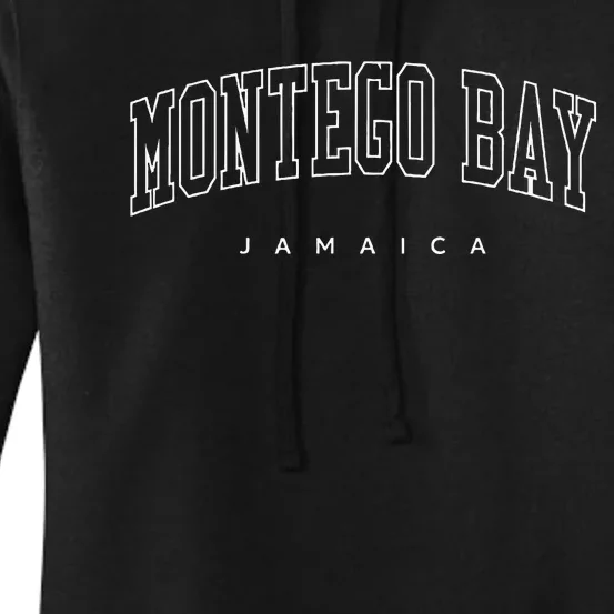 Montego Bay Jamaica Trendy Varsity Athletic Style Women's Pullover Hoodie