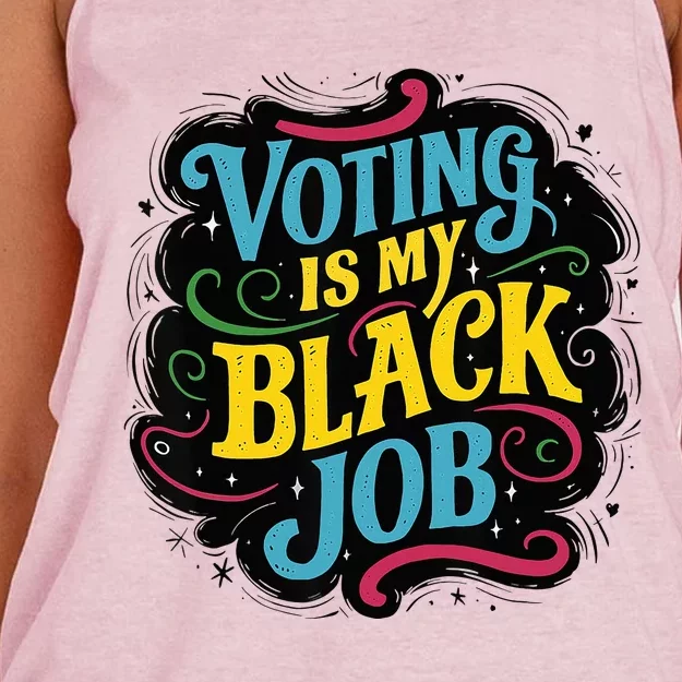 My Black Job Is Voting Women's Knotted Racerback Tank