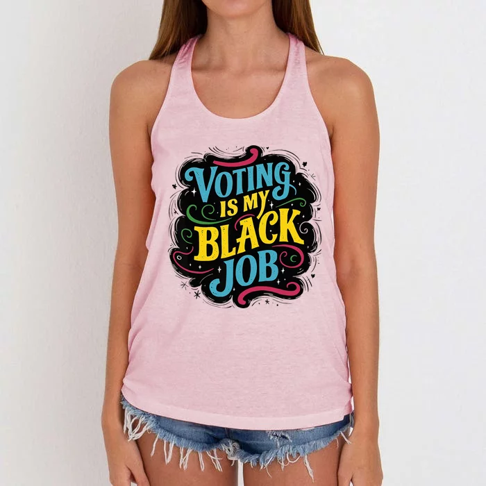 My Black Job Is Voting Women's Knotted Racerback Tank