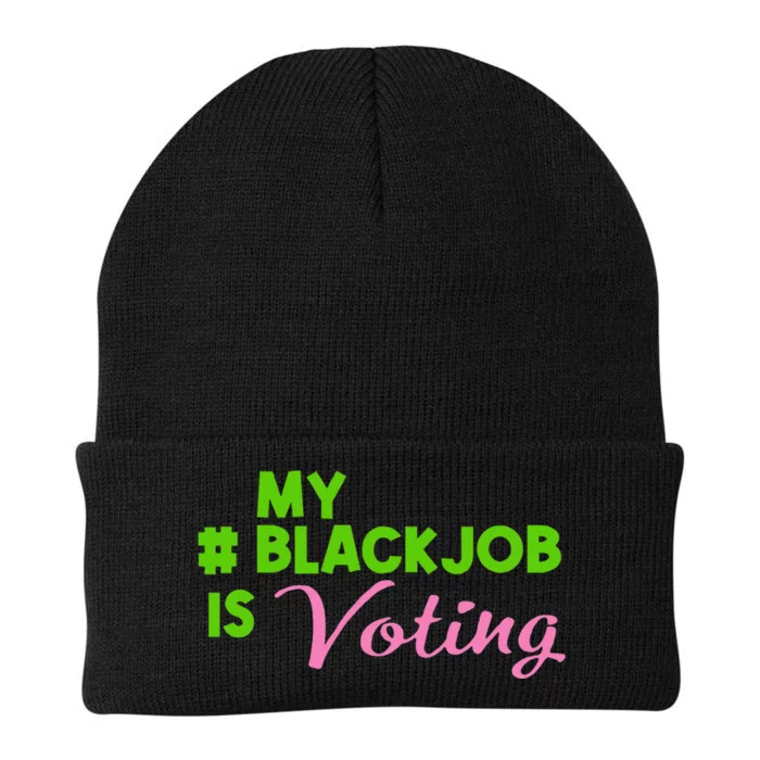 My Black Job Is Voting America Usa Biden Trump Gift Knit Cap Winter Beanie