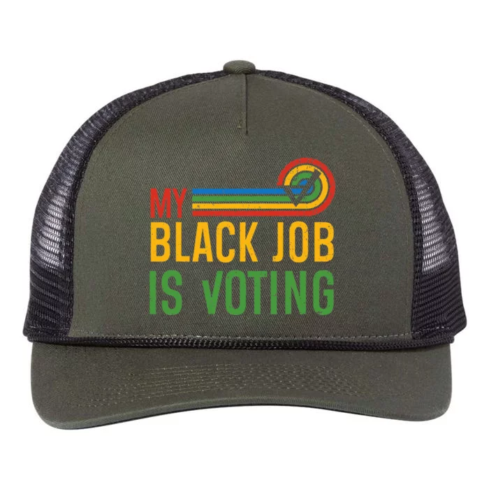 My Black Job Is Voting Election 2024 Retro Rope Trucker Hat Cap