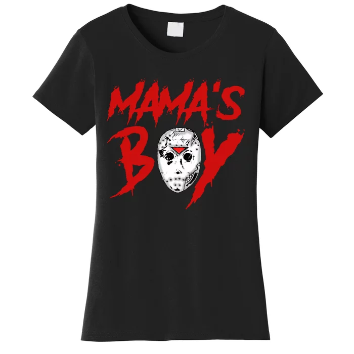 Mama’S Boy Jason Mask Halloween Mama’S Boy Halloween Women's T-Shirt