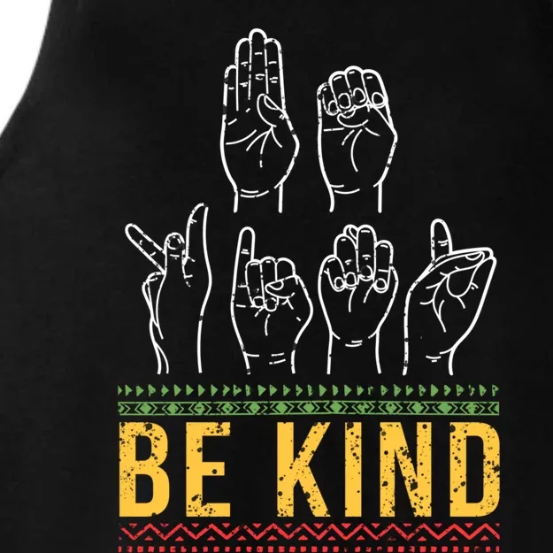 Melanin Be Kind Sign Language Asl Hand Talking Interpreter Gift Ladies Tri-Blend Wicking Tank