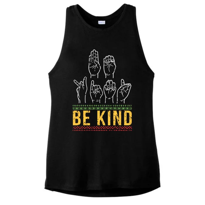 Melanin Be Kind Sign Language Asl Hand Talking Interpreter Gift Ladies Tri-Blend Wicking Tank