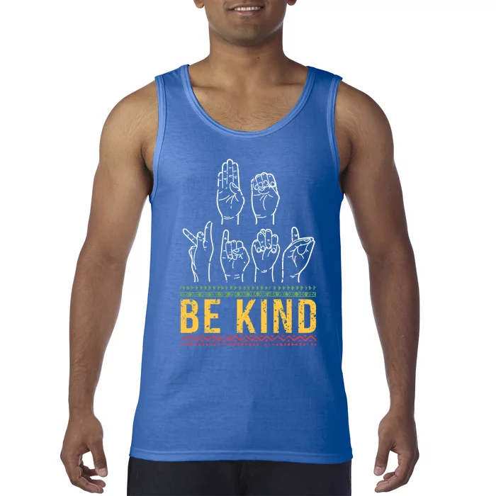 Melanin Be Kind Sign Language Asl Hand Talking Interpreter Gift Tank Top