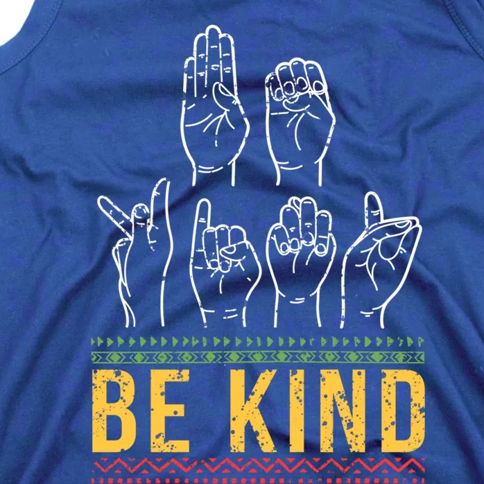 Melanin Be Kind Sign Language Asl Hand Talking Interpreter Gift Tank Top