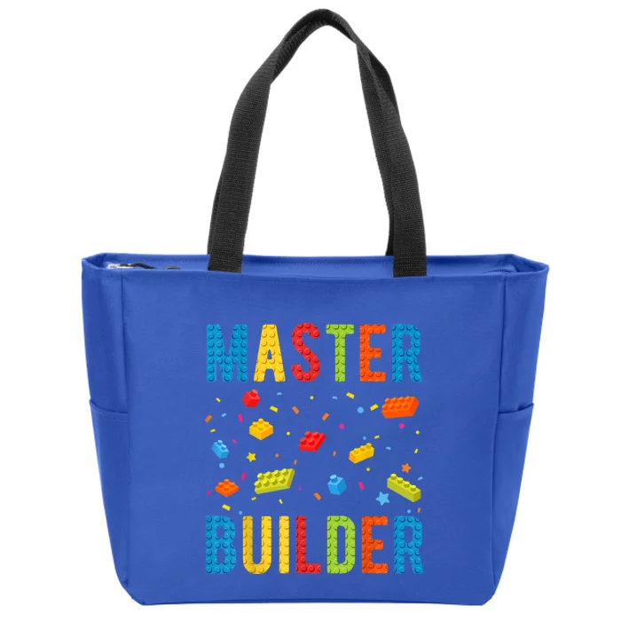 Master Builder Kids Building Blocks Brick Builder Zip Tote Bag