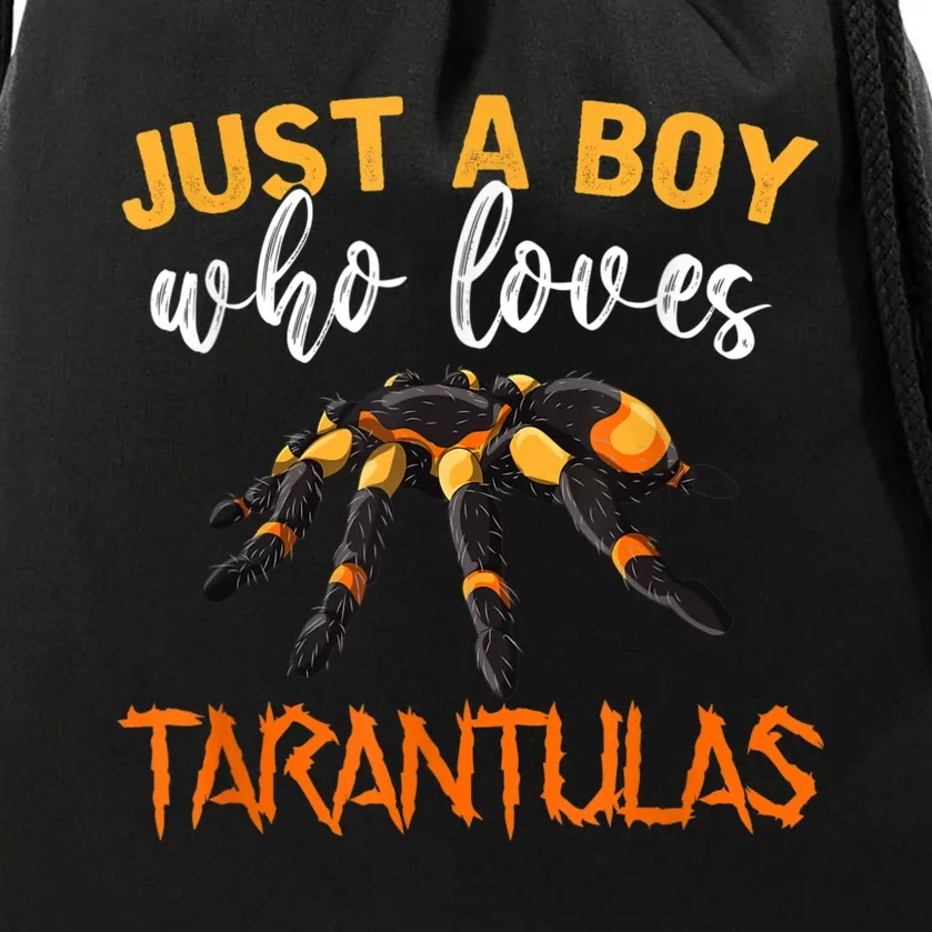 Men Boys Kids Just A Boy Who Loves Tarantulas Spider Drawstring Bag