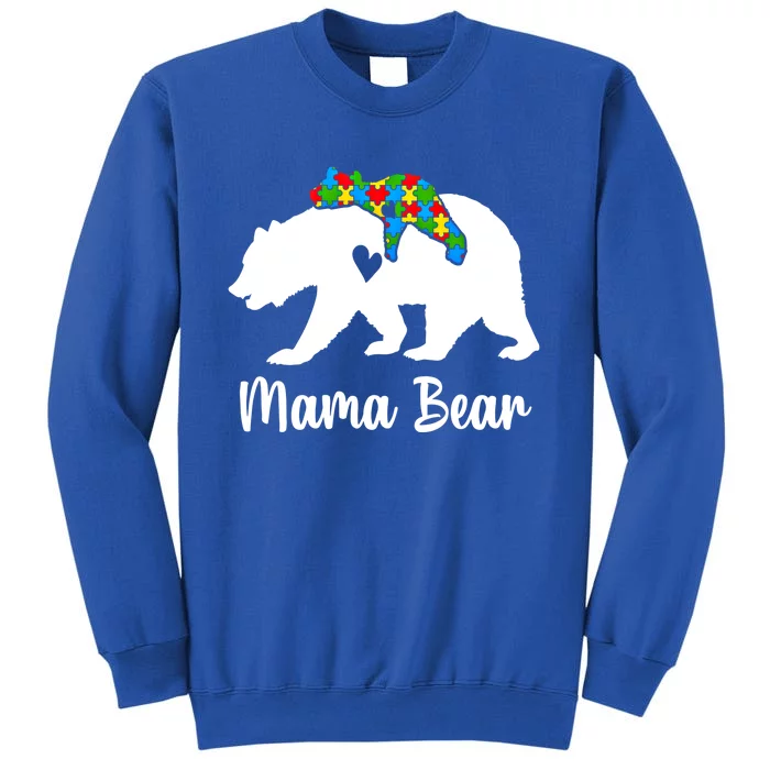 Mama Bear Love Support Autism Awareness Bear Family Cute Gift Sweatshirt