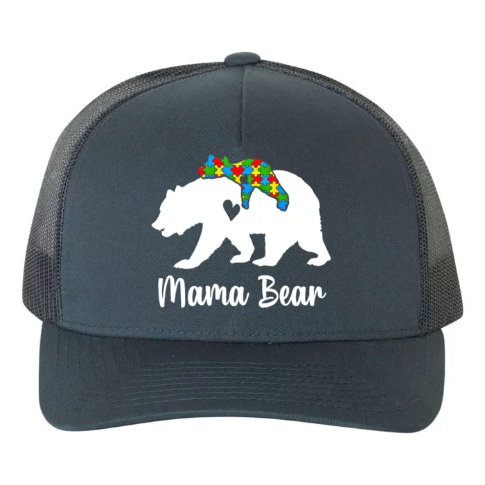 Mama Bear Love Support Autism Awareness Bear Family Cute Gift Yupoong Adult 5-Panel Trucker Hat