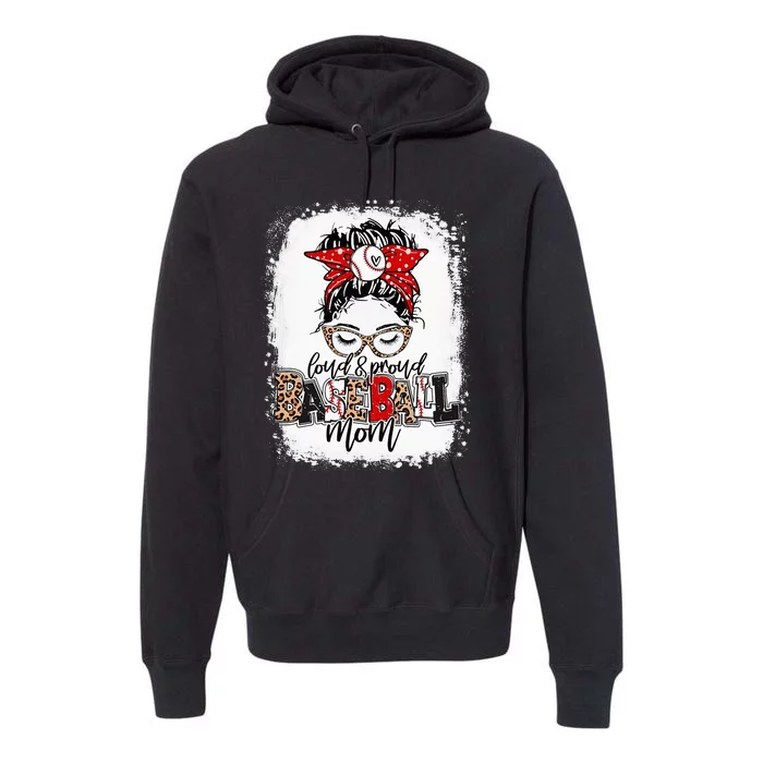 Messy Bun Leopard Loud And Proud BaseBall Premium Hoodie