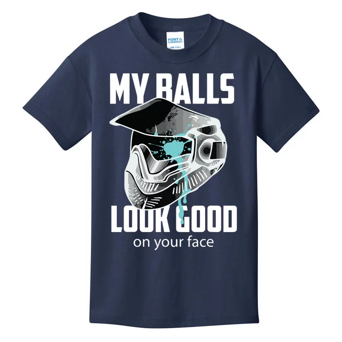 My Balls Look Good On Your Face Shooting Game Gift Kids T-Shirt