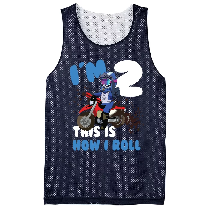 Motocross Birthday Little Is Two Years Old Mesh Reversible Basketball Jersey Tank