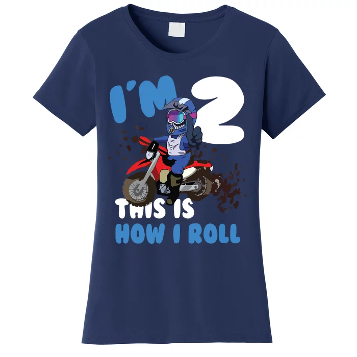 Motocross Birthday Little Is Two Years Old Women's T-Shirt