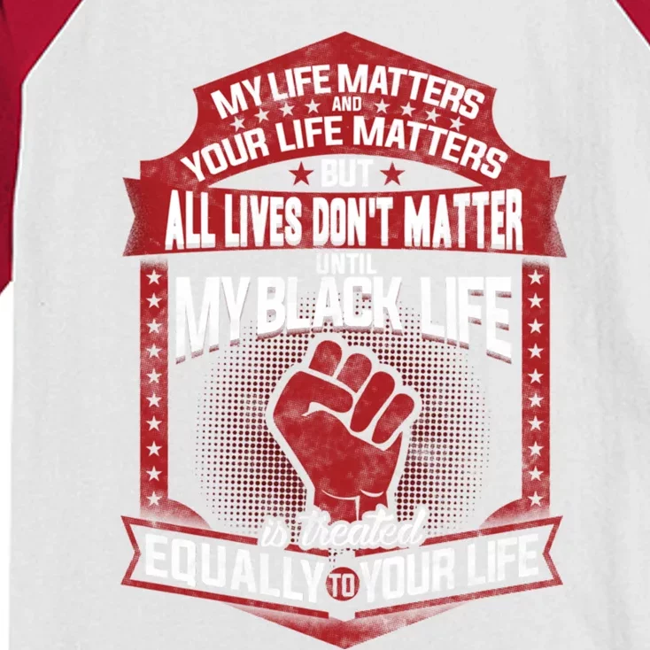 My Black Life Matter Gift Kids Colorblock Raglan Jersey