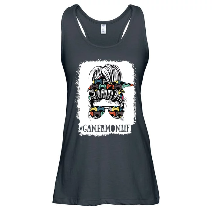 Messy Bun Life Of A Gamer Mom Mothers Day Gaming Mother Ladies Essential Flowy Tank