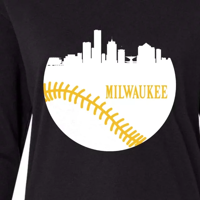 Milwaukee Baseball Lover Baseball Player Retro Sporty Womens Cotton Relaxed Long Sleeve T-Shirt