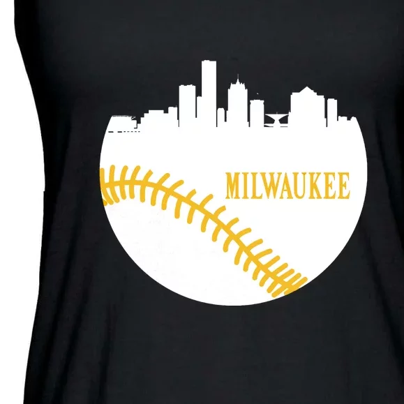 Milwaukee Baseball Lover Baseball Player Retro Sporty Ladies Essential Flowy Tank