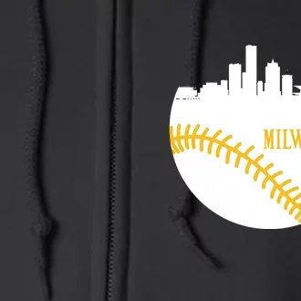 Milwaukee Baseball Lover Baseball Player Retro Sporty Full Zip Hoodie