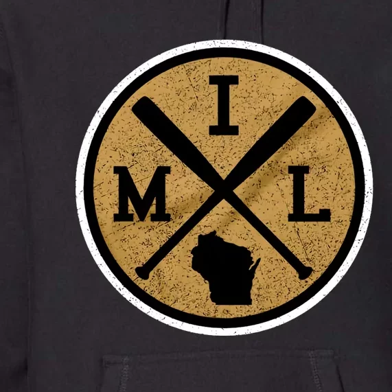 Milwaukee Baseball Lover Baseball Player Retro Sporty Premium Hoodie