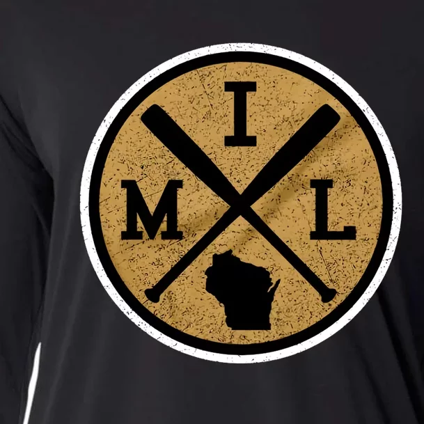 Milwaukee Baseball Lover Baseball Player Retro Sporty Cooling Performance Long Sleeve Crew