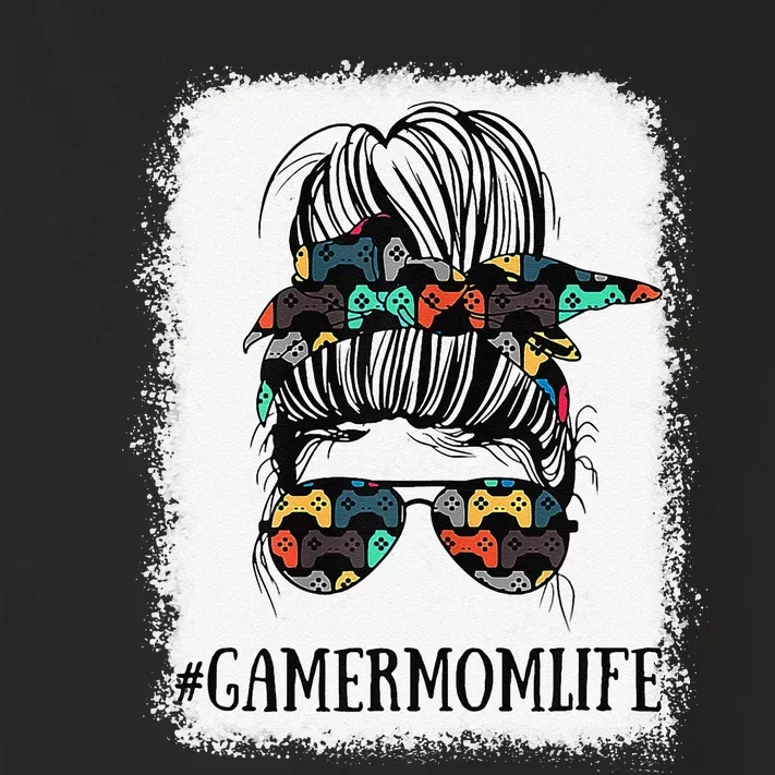 Messy Bun Life Of A Gamer Mom Mother's Day Gaming Mother Toddler Long Sleeve Shirt