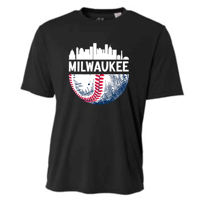 Milwaukee Baseball Lover Baseball Player Retro Sporty Cooling Performance Crew T-Shirt