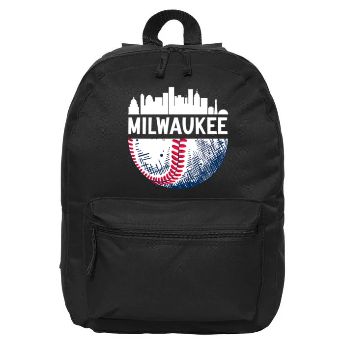 Milwaukee Baseball Lover Baseball Player Retro Sporty 16 in Basic Backpack