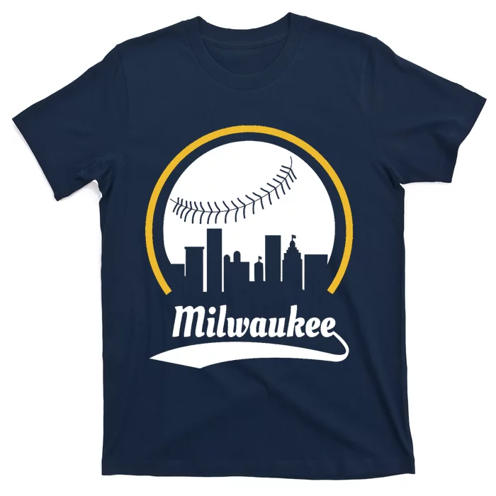 Milwaukee Baseball Lover Baseball Player Retro Sporty T-Shirt