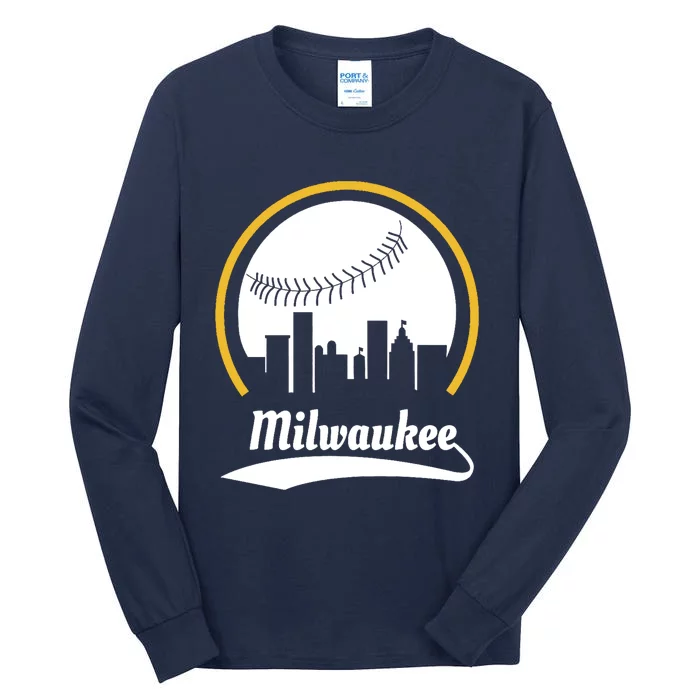 Milwaukee Baseball Lover Baseball Player Retro Sporty Tall Long Sleeve T-Shirt