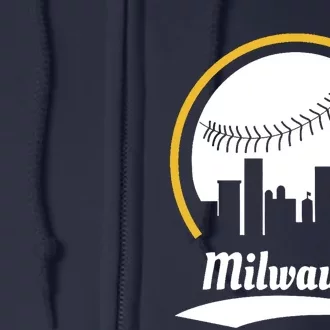 Milwaukee Baseball Lover Baseball Player Retro Sporty Full Zip Hoodie