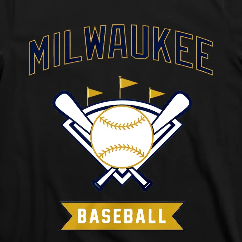 Milwaukee Baseball Lover Baseball Player Retro Sporty T-Shirt