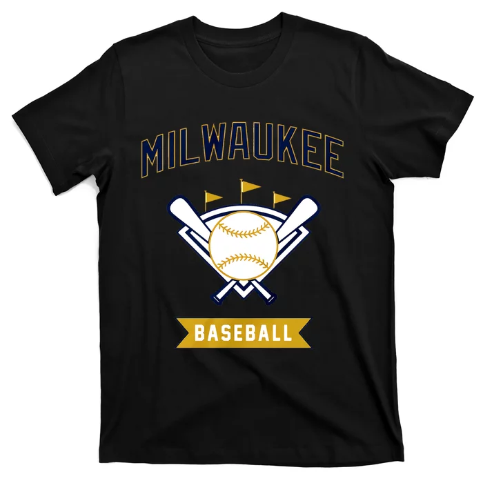 Milwaukee Baseball Lover Baseball Player Retro Sporty T-Shirt