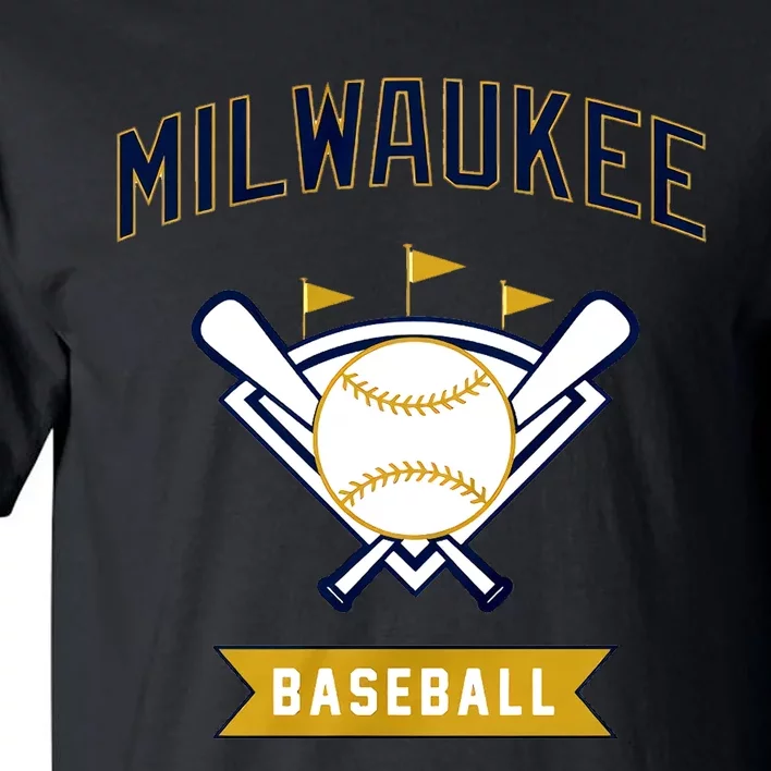 Milwaukee Baseball Lover Baseball Player Retro Sporty Tall T-Shirt