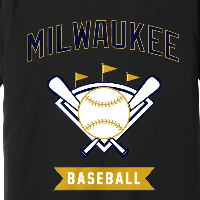 Milwaukee Baseball Lover Baseball Player Retro Sporty Premium T-Shirt