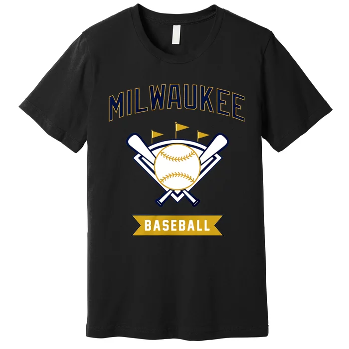 Milwaukee Baseball Lover Baseball Player Retro Sporty Premium T-Shirt