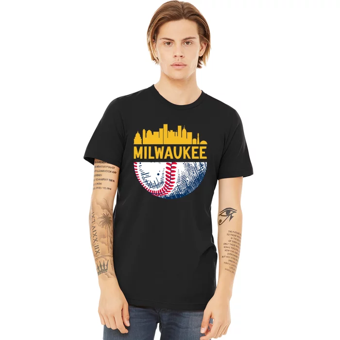 Milwaukee Baseball Lover Baseball Player Retro Sporty Premium T-Shirt