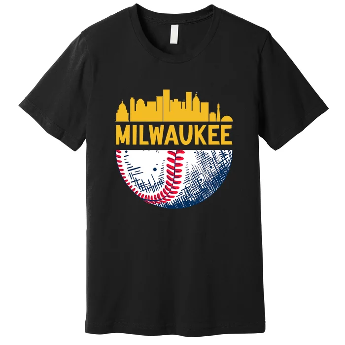 Milwaukee Baseball Lover Baseball Player Retro Sporty Premium T-Shirt