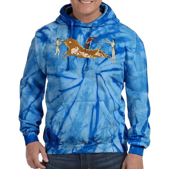 Minoan Bull Leaping Tie Dye Hoodie