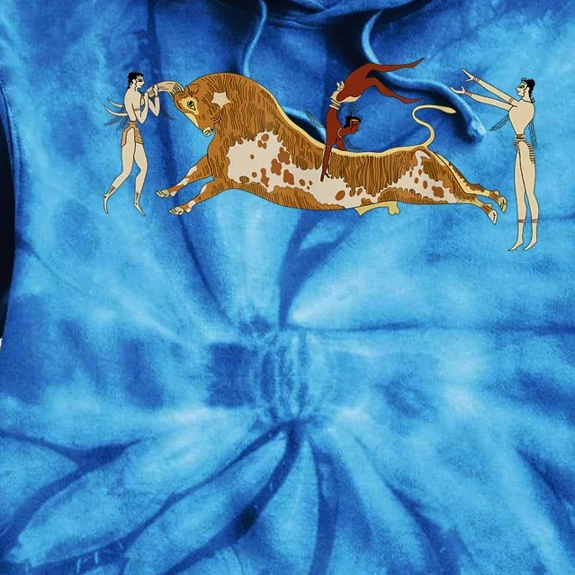 Minoan Bull Leaping Tie Dye Hoodie