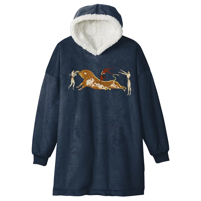 Minoan Bull Leaping Hooded Wearable Blanket