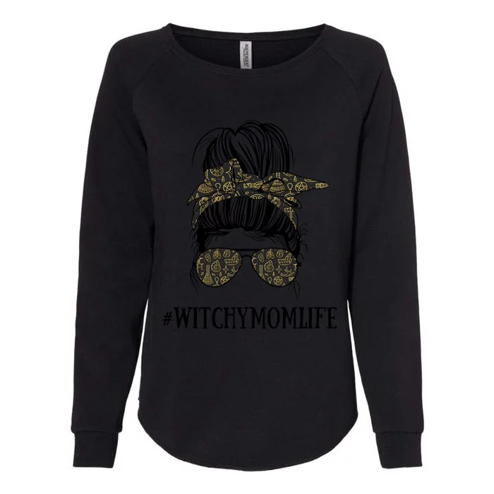 Messy Bun Life Of A Witch Mom Witchy Wiccan And Pagan Gift Womens California Wash Sweatshirt