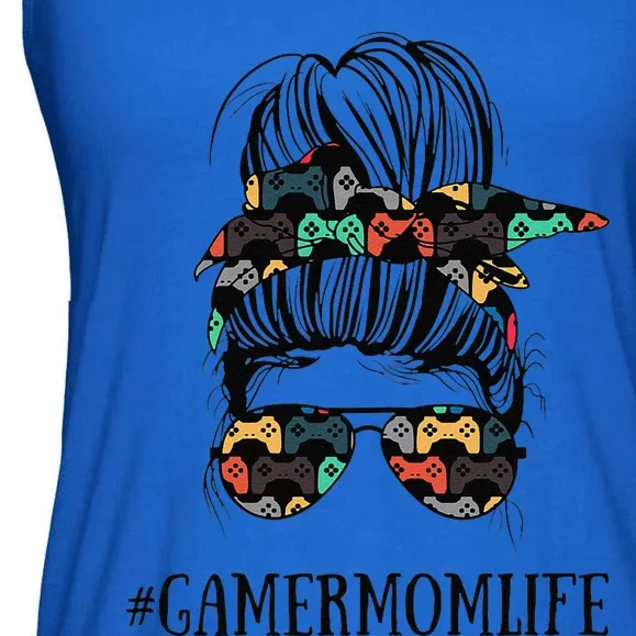 Messy Bun Life Of A Gamer Mom MotherS Day Gaming Mother Ladies Essential Flowy Tank