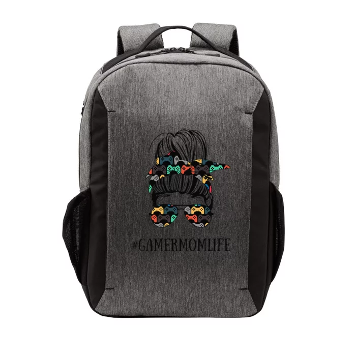 Messy Bun Life Of A Gamer Mom MotherS Day Gaming Mother Vector Backpack