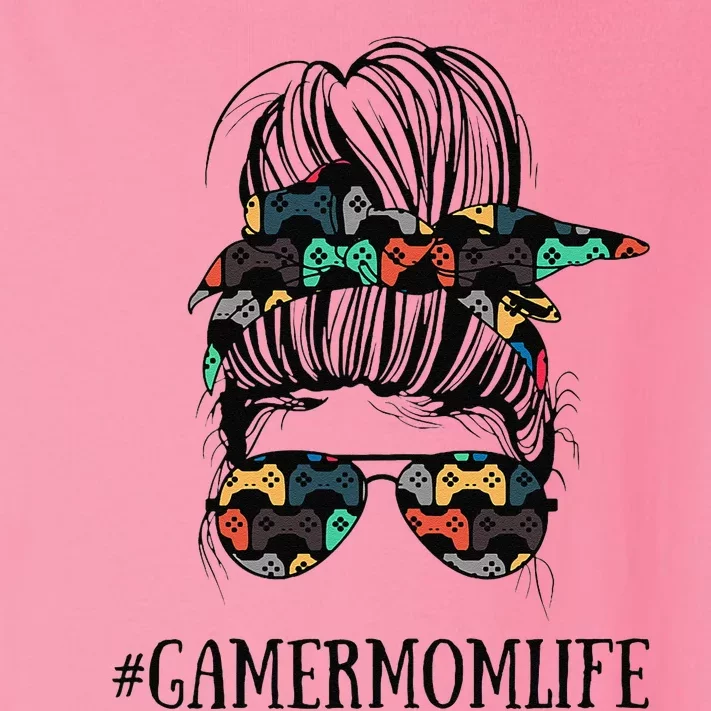 Messy Bun Life Of A Gamer Mom MotherS Day Gaming Mother Toddler Long Sleeve Shirt