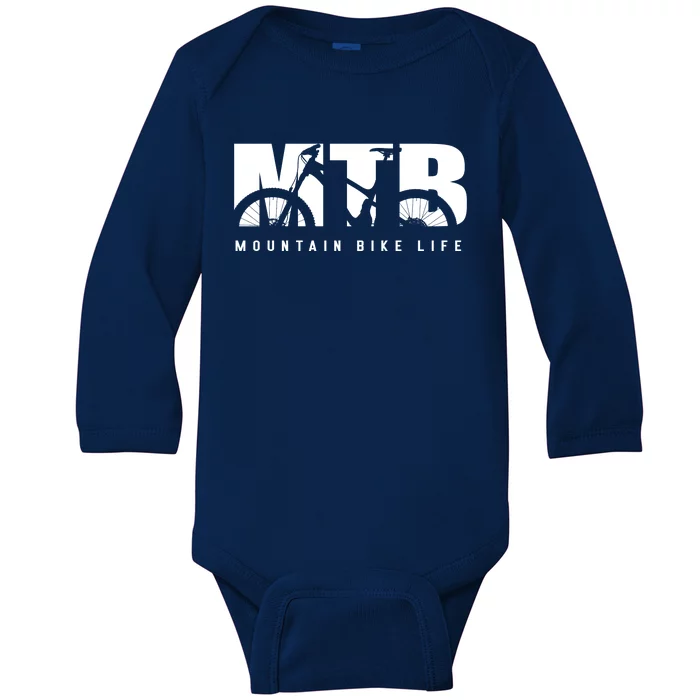 Mountain Bike Life Mtb Cool Gift Baby Long Sleeve Bodysuit