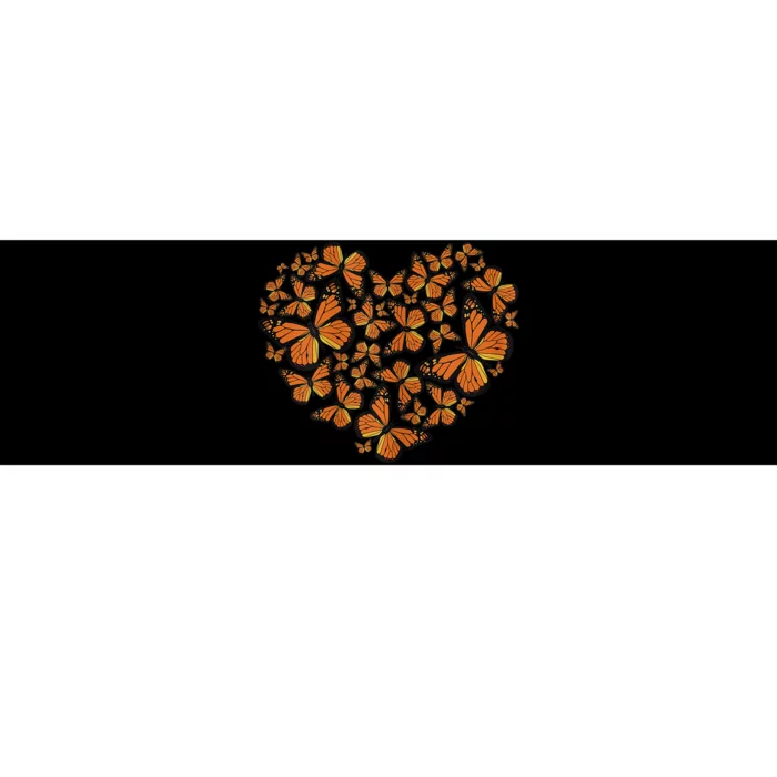 Monarch Butterfly Love Heart Bumper Sticker