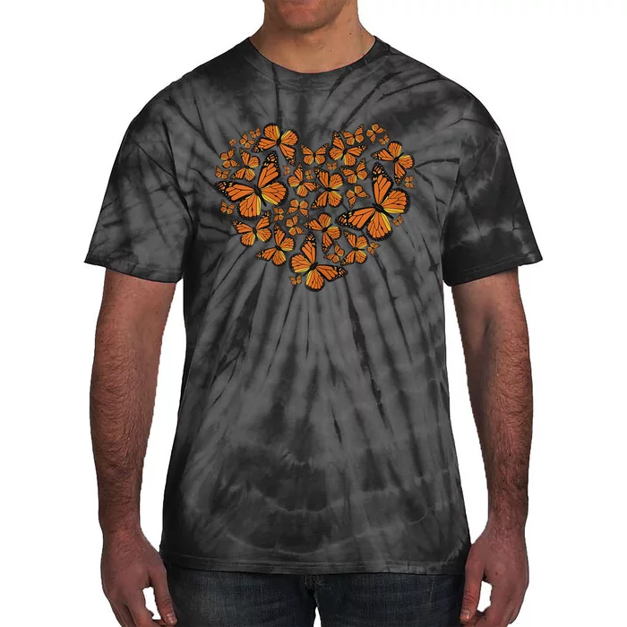 Monarch Butterfly Love Heart Tie-Dye T-Shirt