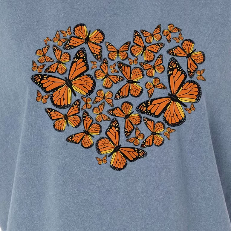 Monarch Butterfly Love Heart Garment-Dyed Women's Muscle Tee